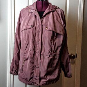 Cavalini Dusty Rose Hooded Windbreaker Jacket 1X